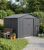 Abri 10,85m² métal FIRST anthracite + Kit d'ancrage X-METAL