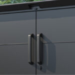 Abri 3 poubelles en acier galvanisé Kosto monopente gris foncé + kit d'ancrage - X-Métal