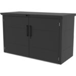 Abri 3 poubelles en acier galvanisé Kosto monopente gris foncé + kit d'ancrage - X-Métal