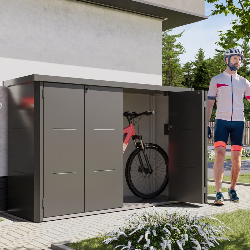Abri à vélos en acier galvanisé gris anthracite Velotto - Telluria Abri à vélos en acier galvanisé gris anthracite Velotto - Telluria