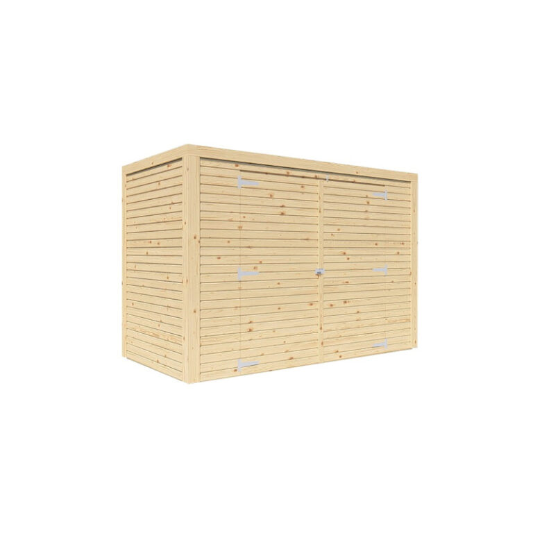 Abri à vélos en bois brut 2,1m² - panneaux 18mm - Fineline 1 - Bertilo