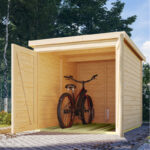 Abri à vélos en bois brut 3,4m² - pour 3 vélos - Karibu
