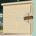 Abri à vélos en bois brut 4,6m² - pour 4 vélos - Karibu