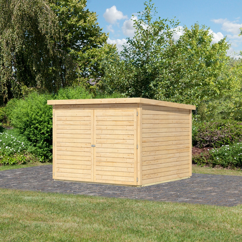Abri à vélos en bois brut 4,6m² - pour 4 vélos - Karibu Abri à vélos en bois brut 4,6m² - pour 4 vélos - Karibu
