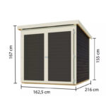 Abri à vélos en bois gris terre 3,4m² - pour 3 vélos - Karibu
