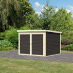 Abri à vélos en bois gris terre 4,6m² - pour 4 vélos - Karibu