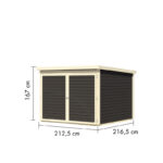 Abri à vélos en bois gris terre 4,6m² - pour 4 vélos - Karibu
