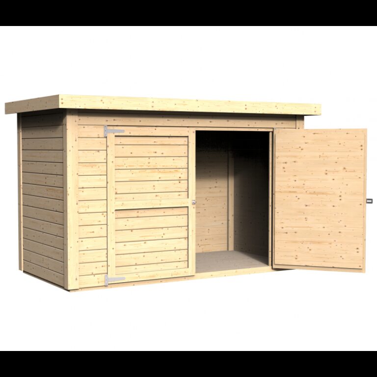 Abri à vélos en bois naturel 2,10m² Cykel + plancher – Bertilo