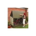Abri à vélos en métal 1750L vert 1,74m² + kit d'ancrage TRIMETALS