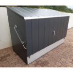 Abri à vélos en métal gris anthracite 1,74m² avec rampe et kit d'ancrage - TRIMETALS