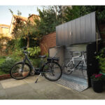 Abri à vélos en métal gris anthracite 1,74m² avec rampe et kit d'ancrage - TRIMETALS