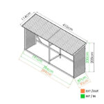 Abri bûches 3,6m² en bois traité Memphis XXL - Cerland