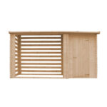Abri bûches avec espace fermé en bois brut 344x130cm – panneaux 19mm – Timbela