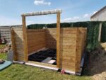 Abri de jardin 9m² PLUS en bois 40mm traité teinté marron Gardy Shelter
