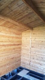 Abri de jardin 9m² PLUS en bois 40mm traité teinté marron Gardy Shelter