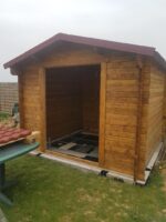 Abri de jardin 9m² PLUS en bois 40mm traité teinté marron Gardy Shelter