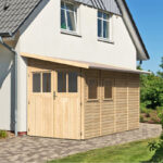 Abri de jardin adossé en bois certifié 6,42m² Juist 3 - Karibu