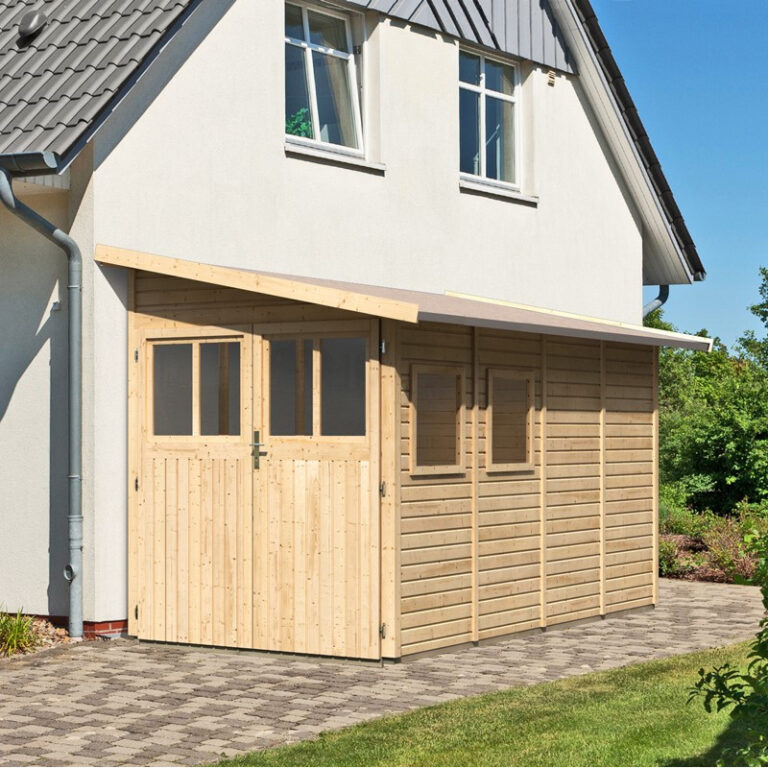 Abri de jardin adossé en bois certifié 6,42m² Juist 3 - Karibu