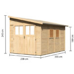 Abri de jardin adossé en bois certifié 8,27m² Bomlitz 4 - Karibu