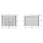 Abri de jardin Brest 8,88m² en bois traité autoclave 28mm à toit monopente - SOLID