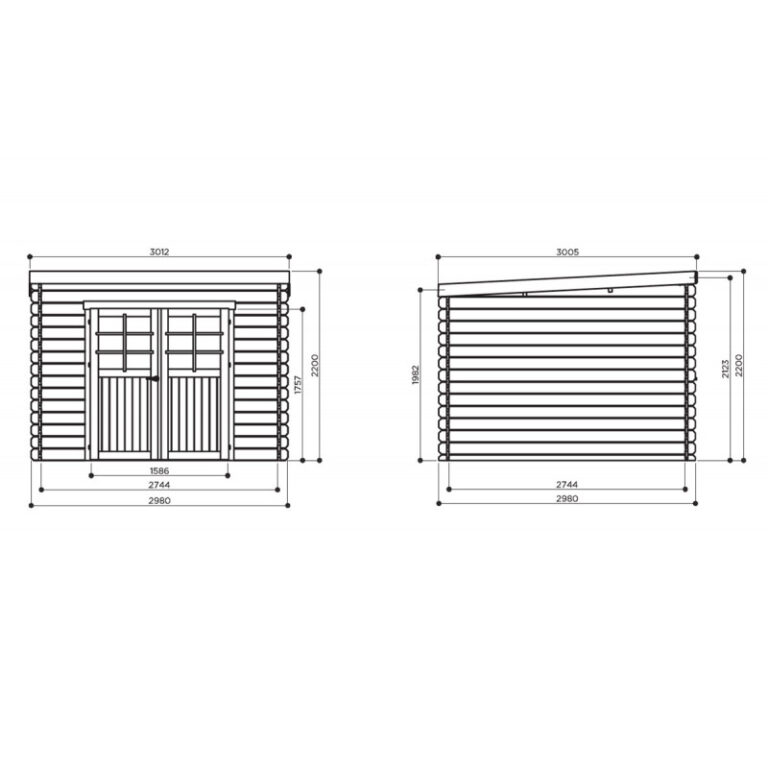 Abri de jardin Brest 8,88m² en bois traité autoclave 28mm à toit monopente - SOLID