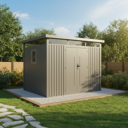 Abri de jardin en acier galvanisé Kosto 6,76m² + kit d'ancrage - X-Métal
