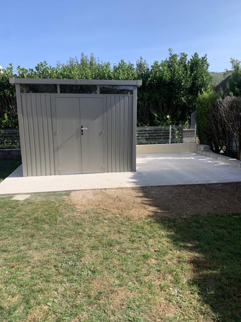 Abri de jardin en acier galvanisé Kosto 8,64m² + kit d'ancrage - X-Métal