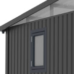 Abri de jardin en acier galvanisé Kosto monopente gris foncé 5,71m² + kit d'ancrage - X-Métal
