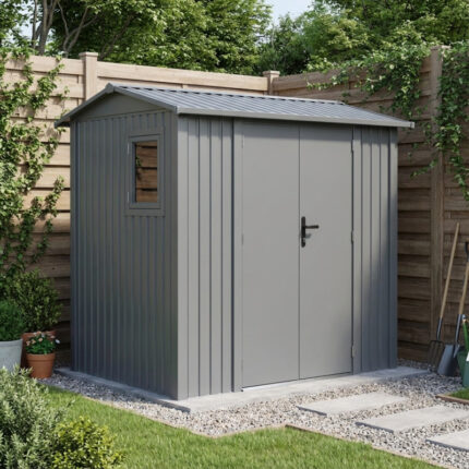 Abri de jardin en acier galvanisé Roka 4,08m² + kit d'ancrage - X-Métal