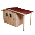 Abri de jardin en bois brut 4,08m² + bûcher 2,08m² + plancher - Habrita