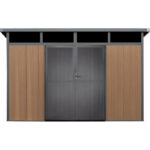 Abri de jardin en bois composite 19,2mm aspect bois 7,71m² GORDON skylight - Woodlife Garden