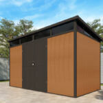 Abri de jardin en bois composite 19,2mm aspect bois 7,71m² GORDON skylight - Woodlife Garden