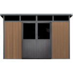 Abri de jardin en bois composite 19,2mm aspect bois 7,71m² WINSTON skylight - Woodlife Garden