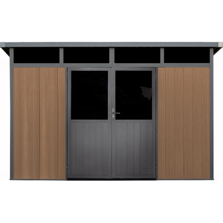 Abri de jardin en bois composite 19,2mm aspect bois 7,71m² WINSTON skylight - Woodlife Garden