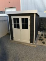 Abri de jardin en bois composite 28mm anthracite 4,41m² PREMIUM toit plat - Woodlife Garden