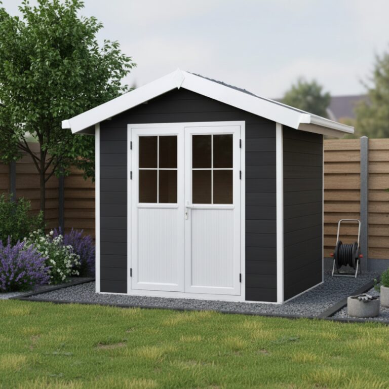Abri de jardin en bois composite 28mm anthracite 4,77m² PREMIUM - Woodlife Garden