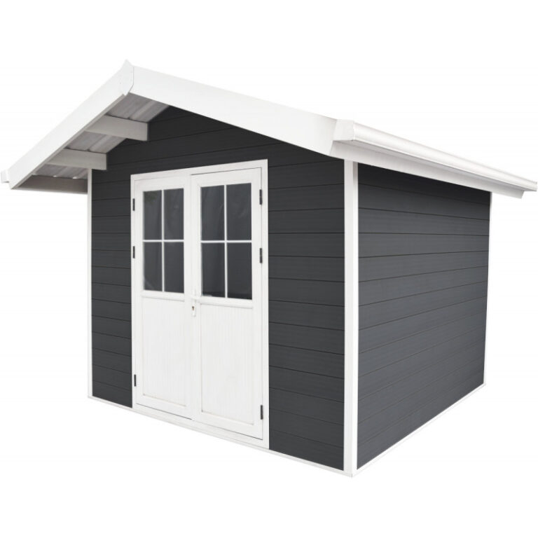 Abri de jardin en bois composite 28mm anthracite 7,78m² PREMIUM - Woodlife Garden