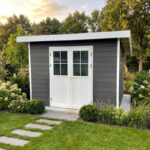 Abri de jardin en bois composite 28mm anthracite 9m² PREMIUM toit plat - Woodlife Garden