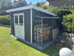 Abri de jardin en bois composite 28mm anthracite 9m² PREMIUM toit plat - Woodlife Garden