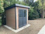 Abri de jardin en bois composite 28mm aspect bois 4,41m² PREMIUM toit plat - Woodlife Garden