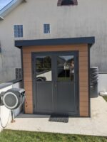 Abri de jardin en bois composite 28mm aspect bois 4,41m² PREMIUM toit plat - Woodlife Garden