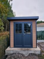 Abri de jardin en bois composite 28mm aspect bois 4,41m² PREMIUM toit plat - Woodlife Garden