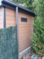 Abri de jardin en bois composite 28mm aspect bois 4,41m² PREMIUM toit plat - Woodlife Garden