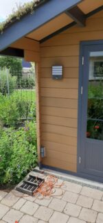 Abri de jardin en bois composite 28mm aspect bois vieilli 9m² double porte alu et double vitrage - Woodlife Garden