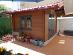 Abri de jardin en bois composite 28mm aspect bois vieilli 9m² double porte alu et double vitrage - Woodlife Garden