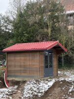 Abri de jardin en bois composite 28mm aspect bois vieilli 9m² double porte alu et double vitrage - Woodlife Garden