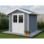Abri de jardin en bois composite 28mm gris clair 4,77m² PREMIUM - Woodlife Garden