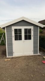 Abri de jardin en bois composite 28mm gris clair 4,77m² PREMIUM - Woodlife Garden