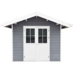 Abri de jardin en bois composite 28mm gris clair 7,78m² PREMIUM - Woodlife Garden