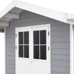 Abri de jardin en bois composite 28mm gris clair 7,78m² PREMIUM - Woodlife Garden